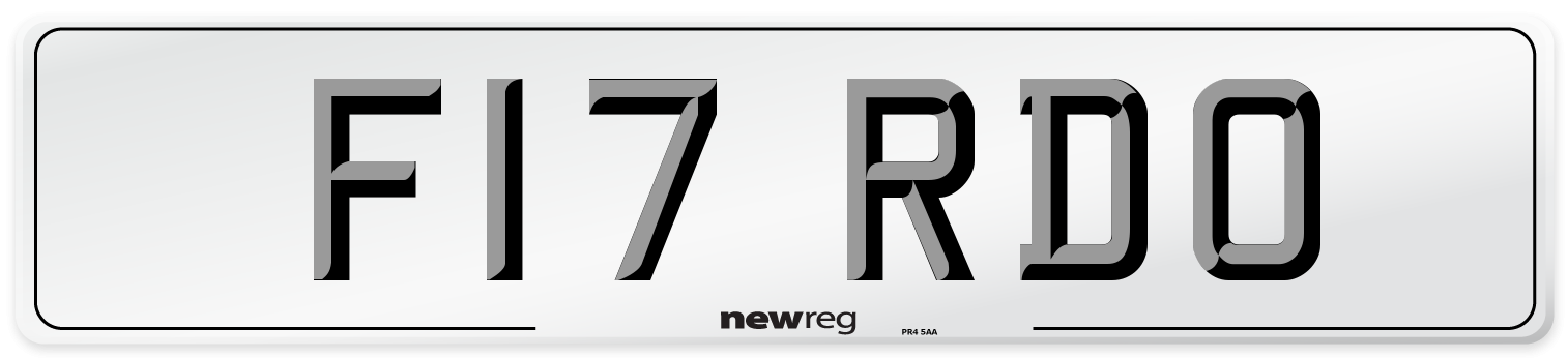 F17 RDO Number Plate from New Reg